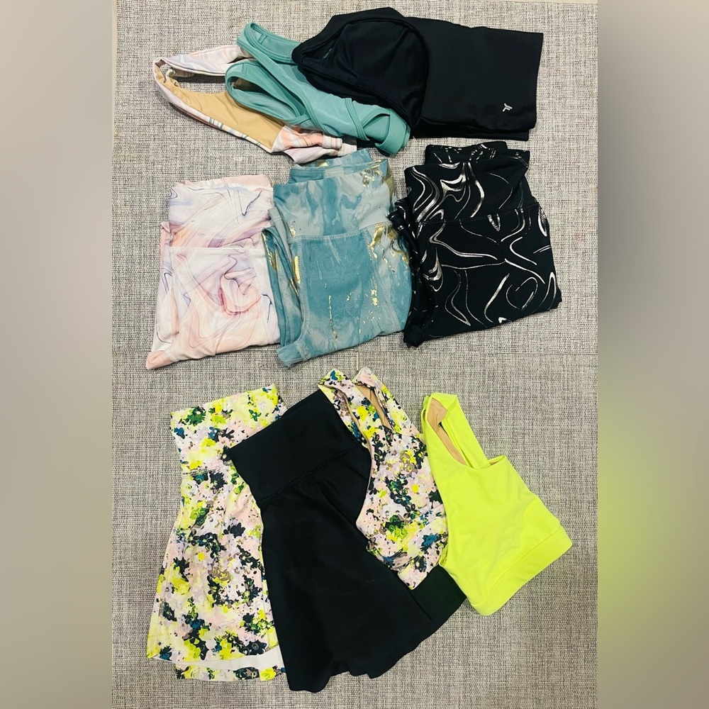 5 Set + 1 Tennis dress, Stylish Kids Matching Leggings + Top . Multicolor 10-12